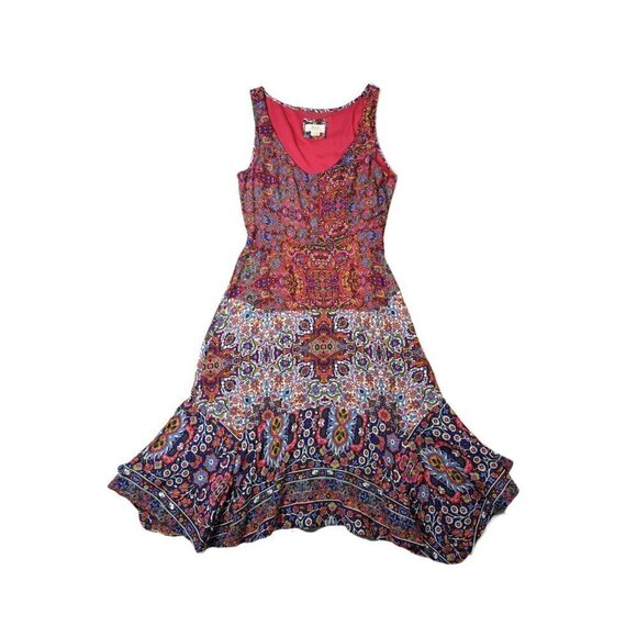 Maeve  by Anthropologie "Violette" Sleeveless Print Dress with Handkerchief Hem - Picture 1 of 5